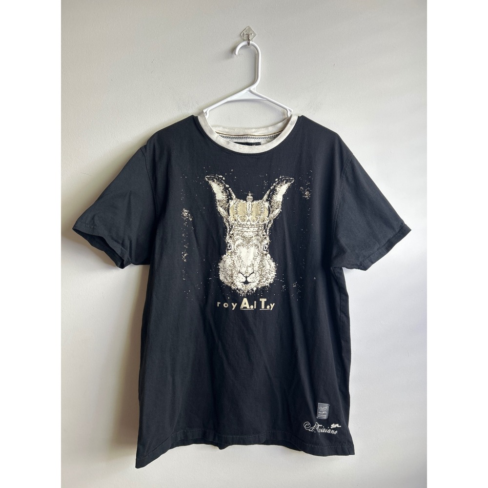 A. Tiziano Black Graphic Short Sleeve T Shirt Mens XL